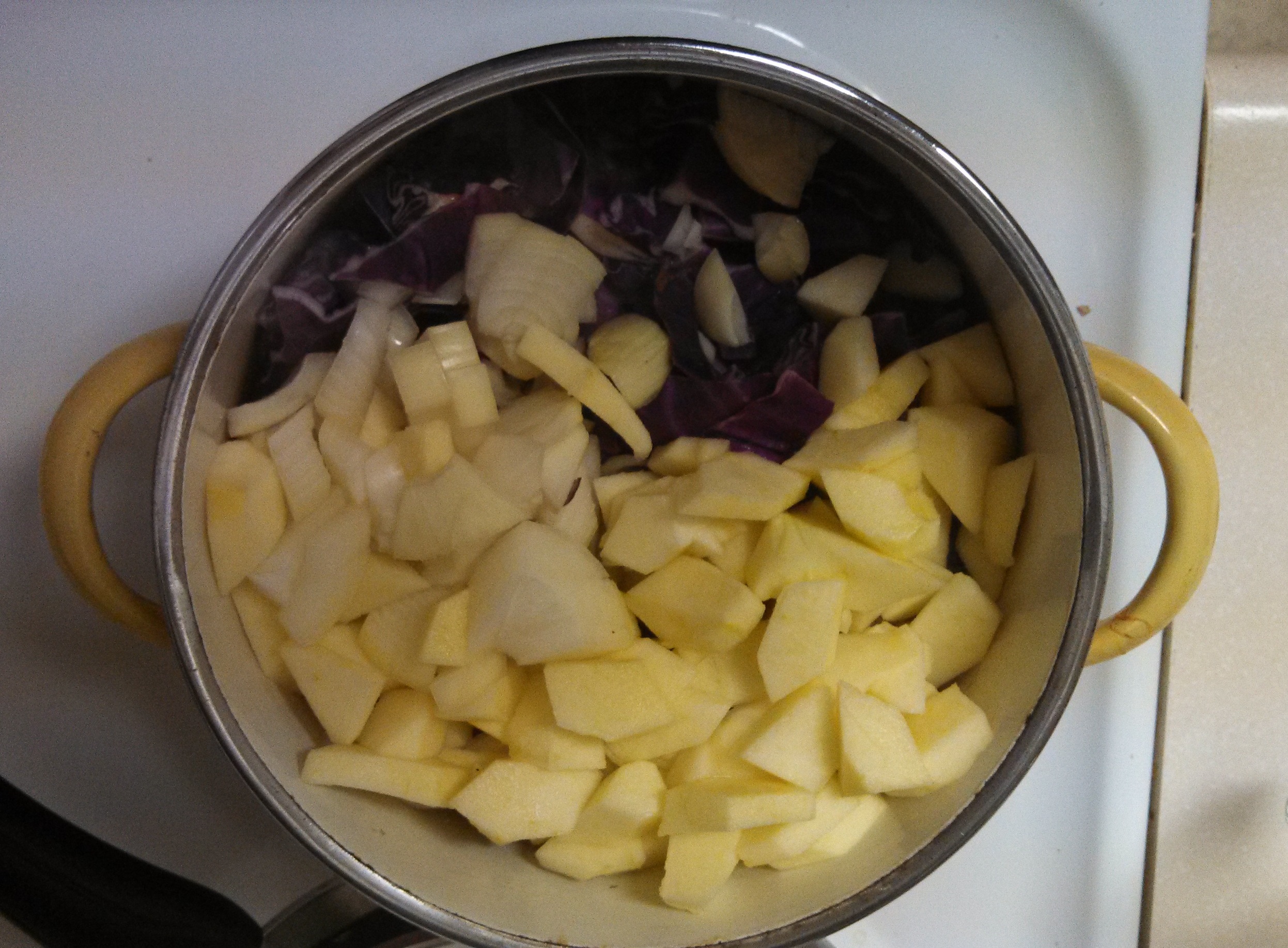 Red cabbage in process