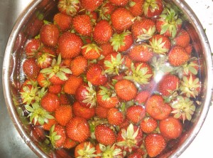 Rinsing Strawberries